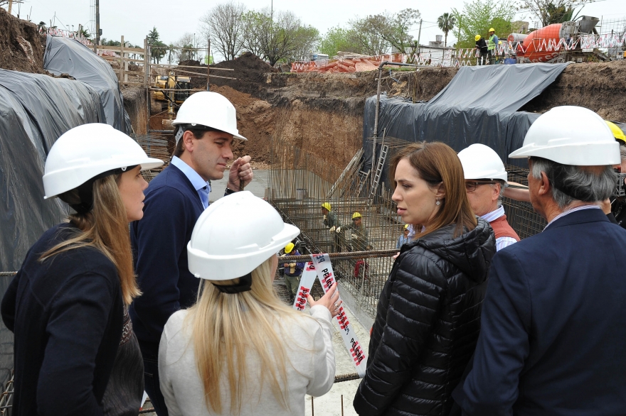 Vidal y Garro supervisaron obra en construcción para evitar inundaciones en La Plata