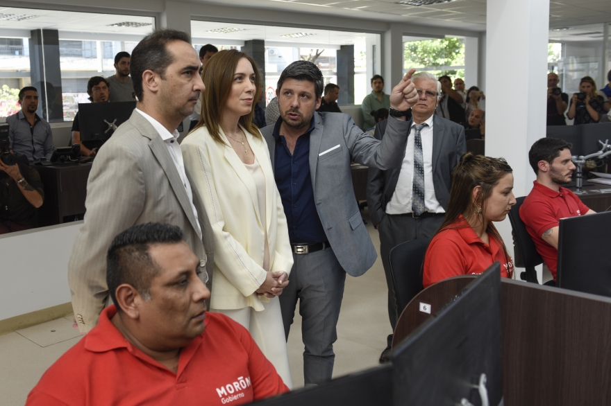 Vidal visitó el nuevo centro de operaciones y monitoreo del partido de Morón