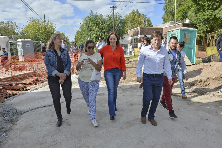 Vidal retomó sus recorridas, tras el retiro en Chapadmalal: visitó obras en San Miguel