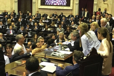 Mega escándalo en el Congreso: se levantó la sesión en medio de discusiones, gritos y represión