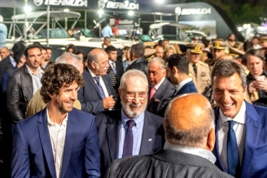 Massa y Andreotti juntos en el 23º aniversario del Salón Náutico en San Fernando