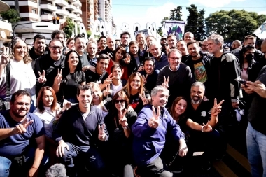 Máximo, Kicillof, De Pedro e Insaurralde, juntos en la Marcha por la Memoria