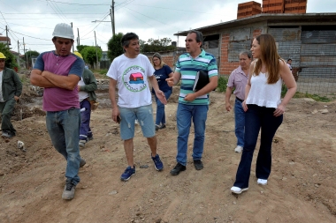 Vidal recorrió una obra de desagües pluviales próxima a finalizarse en La Matanza