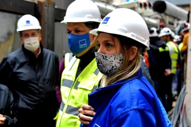 Malena Galmarini recorrió obras estratégicas del Sistema Agua Sur en Bernal