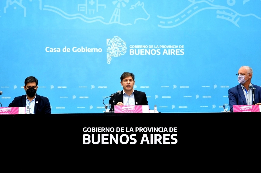 Tres anuncios de Kicillof: vacunación libre para mayores de 40 y 45 años y 31 ciudades protegidas