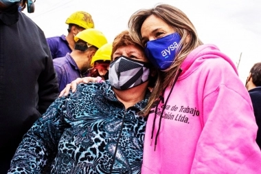 Galmarini visitó avance de obra de agua potable en Tres de Febrero