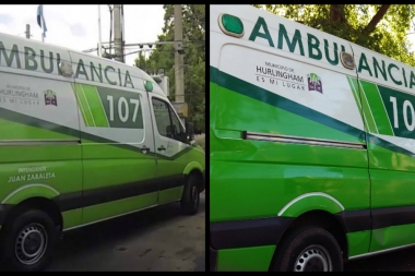 Denuncian que el intendente de Hurlingham tapó su nombre en ploteos de ambulancias