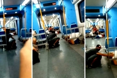 Video: pánico en el tren Roca por batalla campal y piedrazos entre bandas