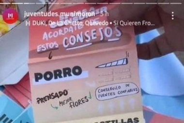 Fuertes críticas de la oposición por el folleto de consumo de drogas del Municipio de Morón