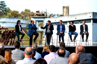 Kicillof y Katopodis juntos es puesta en marcha de obras en Saladillo