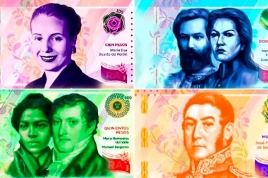 Próceres y heroínas: así son los nuevos billetes de 100, 200, 500, 1.000 pesos