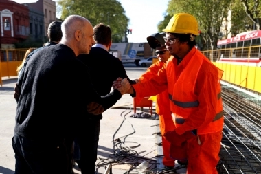 Larreta supervisó nueva obra del Metrobus: “Tenemos un equipo que cumple lo que dice”