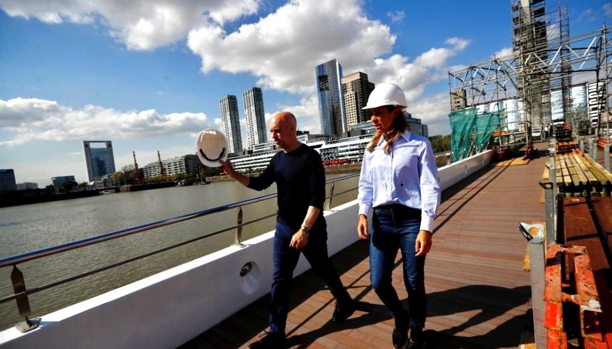 Avanza la renovación integral del Puente de la Mujer: Larreta recorrió las obras