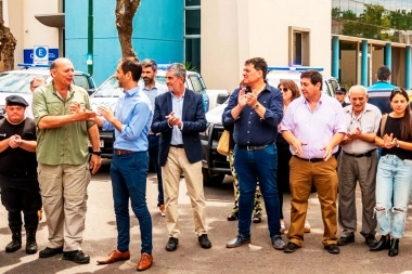 Petrecca recibió a Berni en Junín para la entrega de 20 nuevos patrulleros para la zona rural