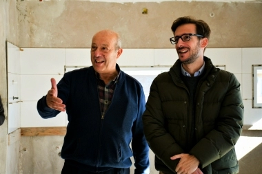 Paredi y Simone recorrieron viviendas en construcción de distintas localidades de Mar Chiquita