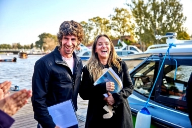 Galmarini y Andreotti navegaron el Delta de Tigre con la primera EcoLancha