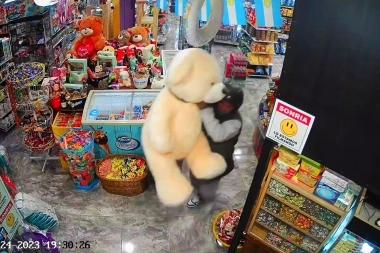 "Decime cuánto sale esto", dijo y escapó con un "Osito de Taiwán" de 100 mil pesos