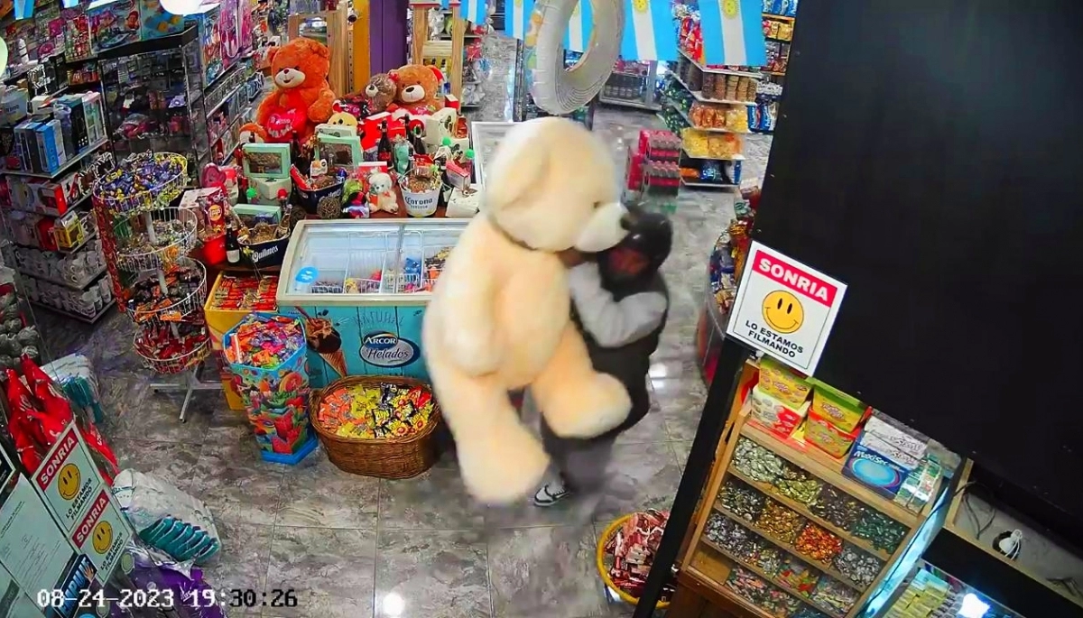 "Decime cuánto sale esto", dijo y escapó con un "Osito de Taiwán" de 100 mil pesos