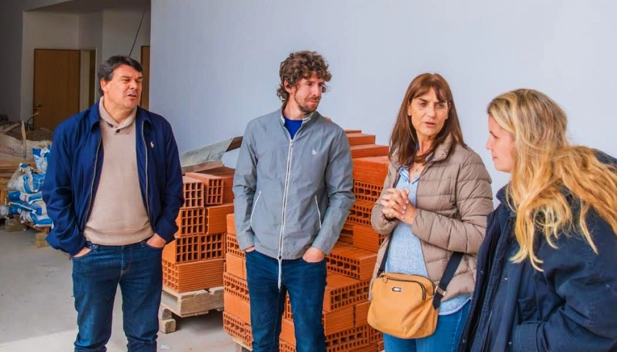 Andreotti y su equipo recorrieron la obra del Polideportivo “Piñeyro” en San Fernando