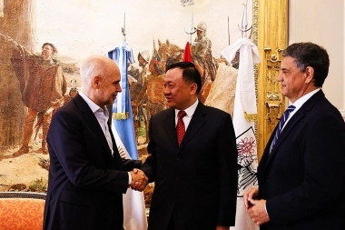 Lazos entre CABA y China: Jorge Macri y Larreta se reunieron con el vicealcalde de Shanghai