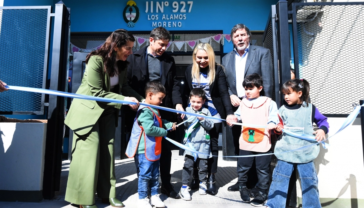 Agenda en Moreno: Kicillof inauguró un Jardín de Infantes y presentó una ronda de Negocios