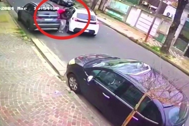 En pocos minutos y a cara descubierta, un dúo de roba ruedas hizo desastres en Lanús