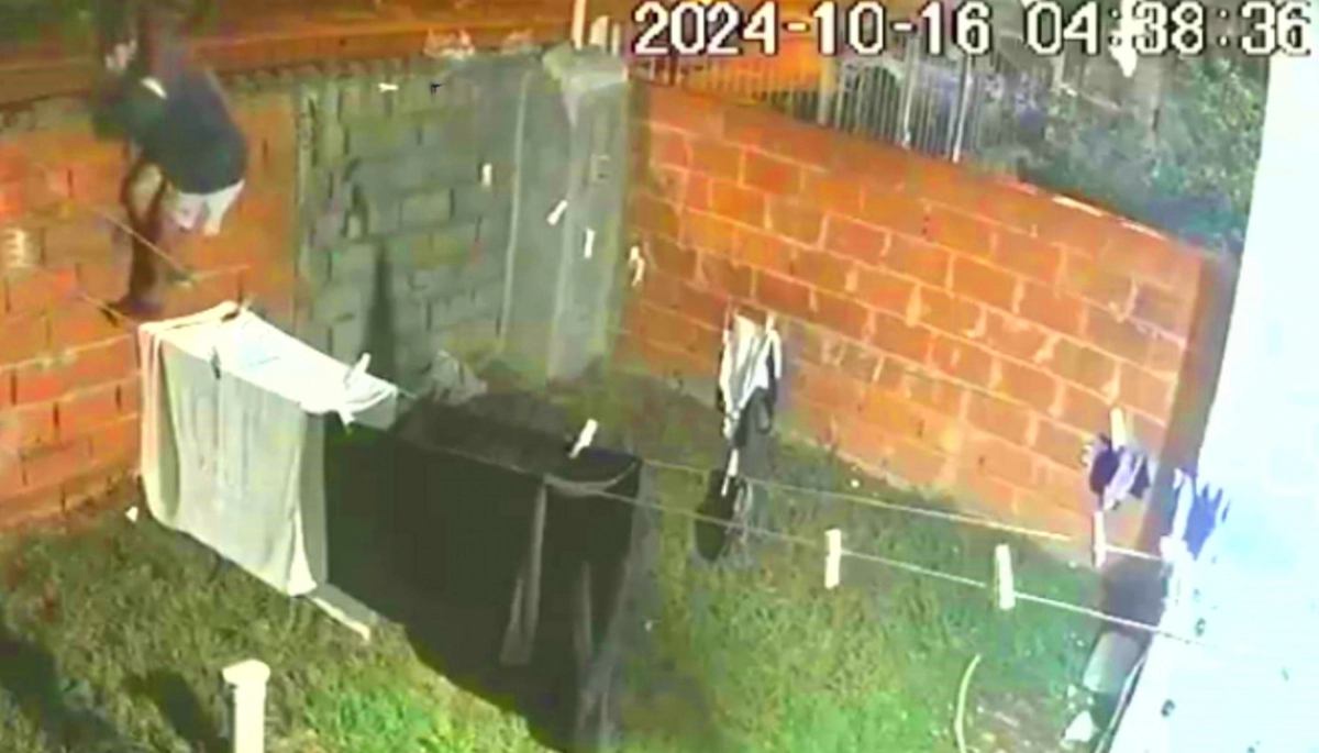 Ratero suelto en Merlo: en la madrugada saltó un paredón y se llevó un botín increíble