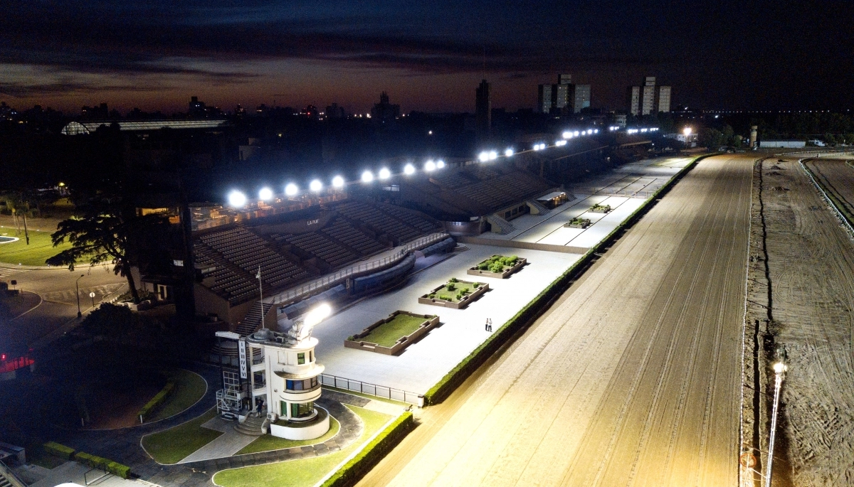 El Gran Premio Dardo Rocha se correrá con la nueva iluminación LED del Hipódromo de La Plata