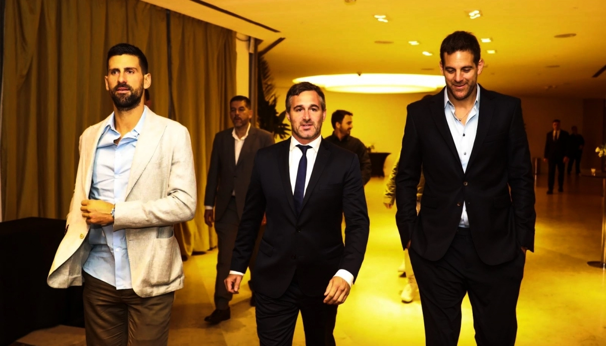 Tenistas históricos: Achával recibió a Del Potro y a Djokovic en el Hotel Hilton de Pilar