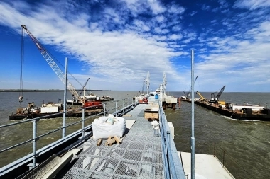 Avanzan con las obras del Puerto de Coronel Rosales, la inversión más importante de la Provincia