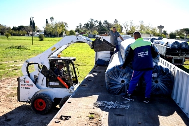 Avanzan las obras en la cancha de hockey con césped sintético de San Vicente