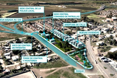 Plan de Obras: seguridad y urbanismo en la nueva bajada "Papa Francisco" de la Autopista La Plata-Buenos Aires