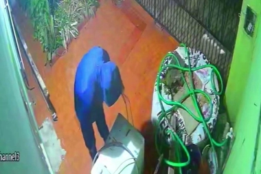 Spiderman del Conurbano trepó por una reja y se robó un lavarropas