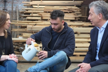 Macri y Vidal visitaron a joven emprendedor que lidera empresa familiar en Morón