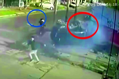 Robo, persecución y tremendo choque en la esquina de un jardín de infantes en Lanús