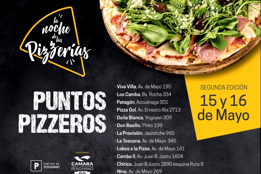 Para agendar: llega una nueva edición de “La Noche de las Pizzerías” en Pergamino