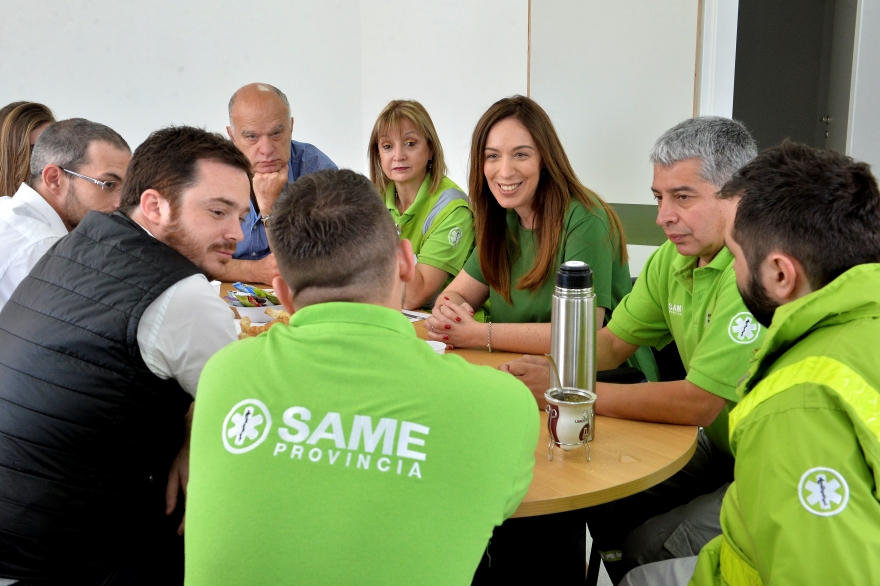 Vidal y Scarsi visitaron un Centro de Salud en Lanús: se reunieron con operarios del SAME