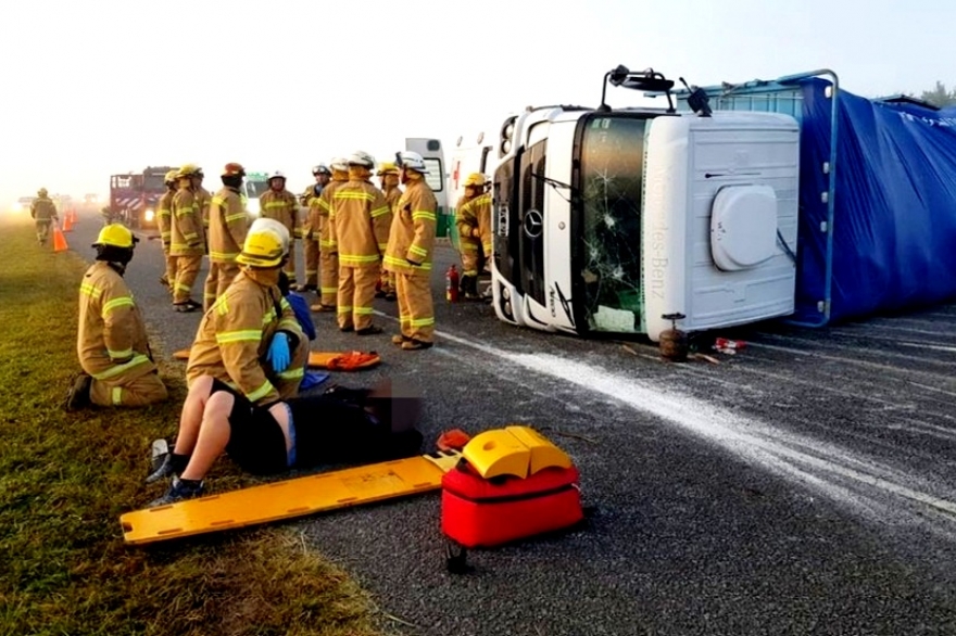 Un toro suelto provocó un choque múltiple, susto y varios heridos en la Ruta 2