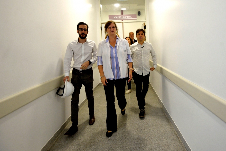 Kicillof, Gollan y Simone visitaron las obras de ampliación del Hospital Rossi de La Plata