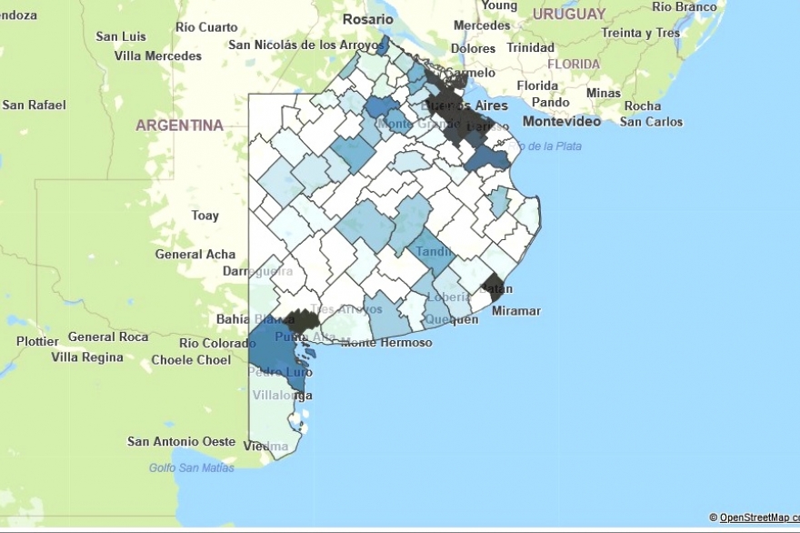 Provincia liberó un mapa interactivo para seguir los contagios diarios en cada municipio