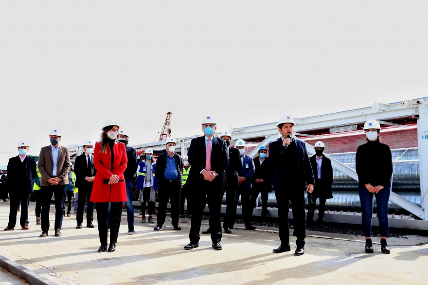 Alberto y Kicillof pusieron en marcha una tunelera que distribuirá agua en el Conurbano Sur