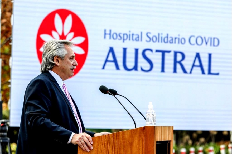 Pilar: con guiño a las empresas privadas, Alberto inauguró Hospital Solidario Covid-19 Austral