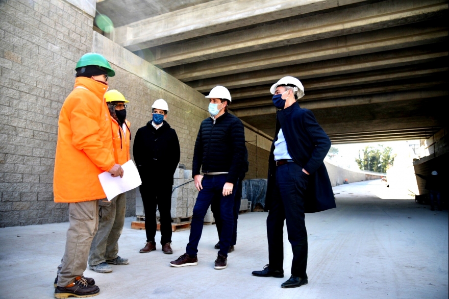 Con una ejecución del 80%, Garro y Meoni recorrieron la obra del paso bajo nivel de 1 y 32