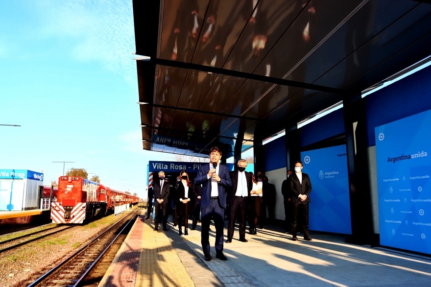 Kicillof resaltó la importancia de la inauguración de las obras ferroviarias en Pilar