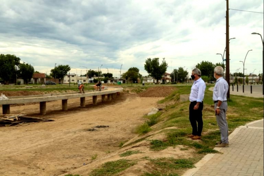 El intendente Javier Martinez recorrió las obras en Parque Belgrano de Pergamino