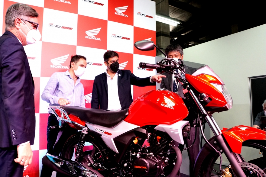 Bianco participó del lanzamiento del nuevo modelo de motocicleta Honda