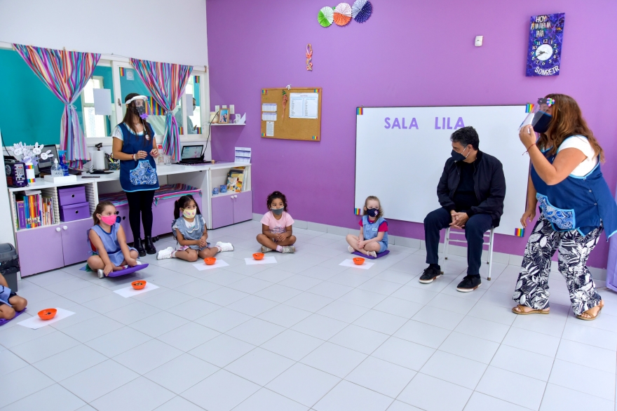 Comenzaron las clases presenciales en Vicente López y Jorge Macri visitó un Jardín de Infantes