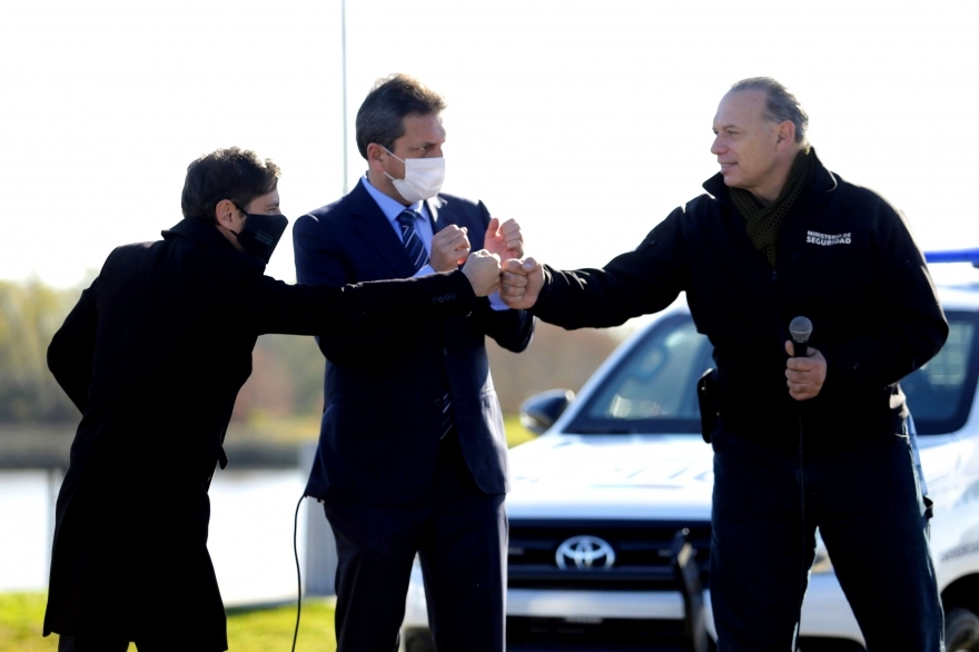 Kicillof, Berni y Massa en acto de seguridad en San Fernando