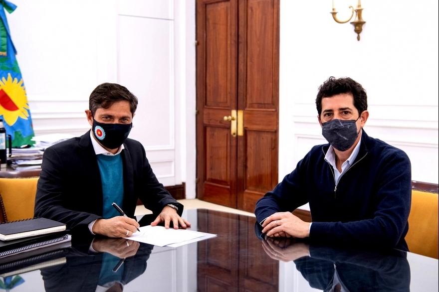 Kicillof y De Pedro firmaron convenio para obras viales sobre la ruta 41