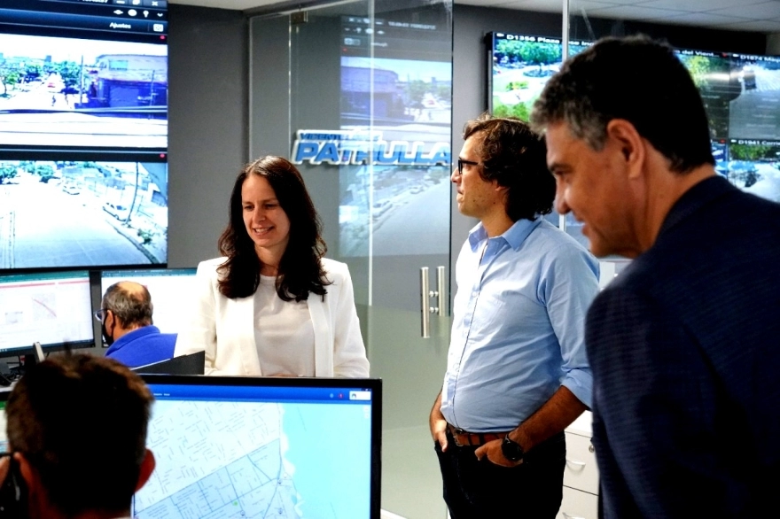 Soledad Martínez y Jorge Macri recorrieron el renovado Centro de Monitoreo